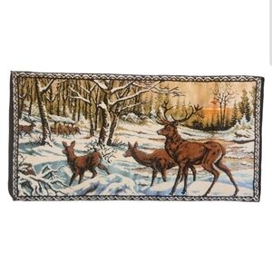 Vtg WPL Italian Velour Tapestry Rug